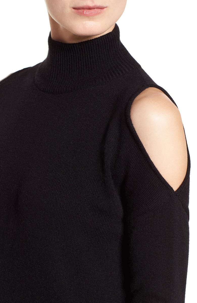 Halogen<sup>®</sup> Cold Shoulder Turtleneck Sweater, Alternate, color,