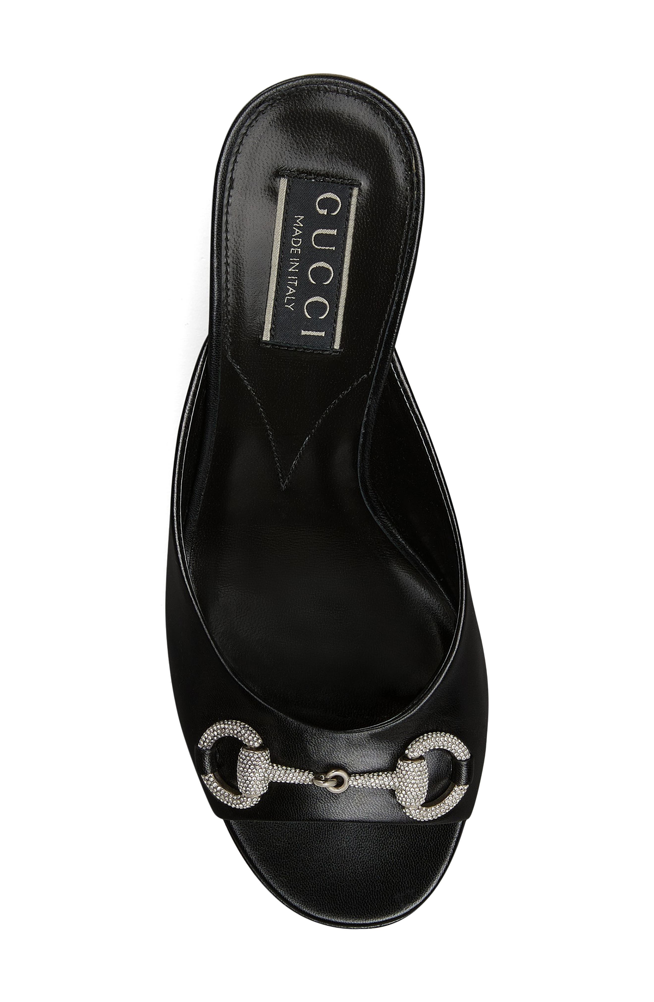 Gucci Hona Crystal 1955 Horsebit Slide Sandal, Alternate, color, 