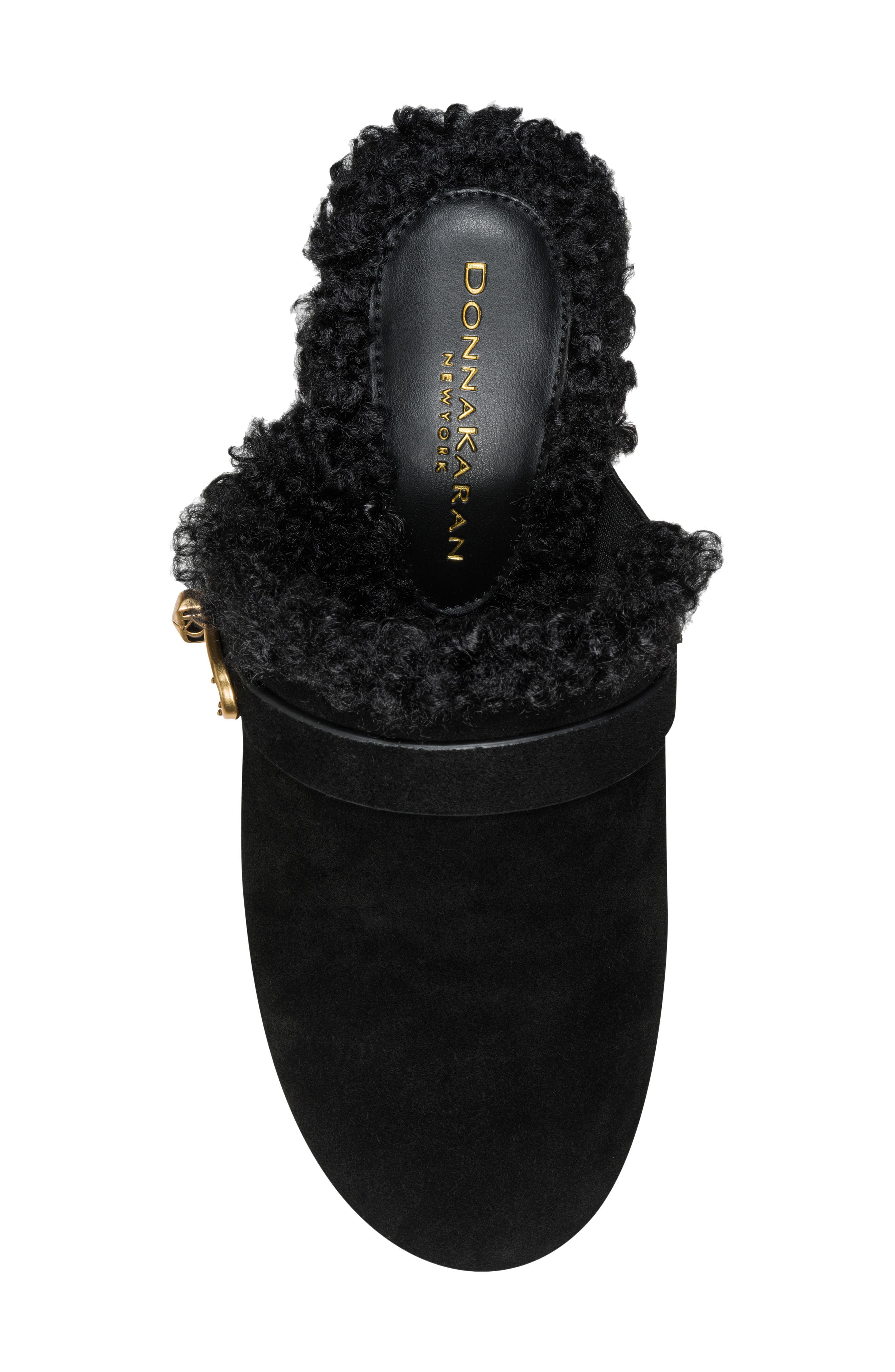 Idella Faux Shearling Clog, Alternate, color, BLACK