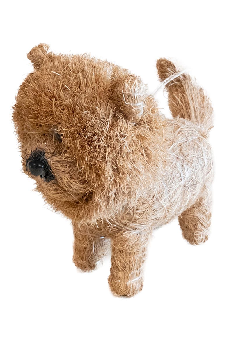 Chow Chow Handwoven Ornament, Alternate, color, BROWN