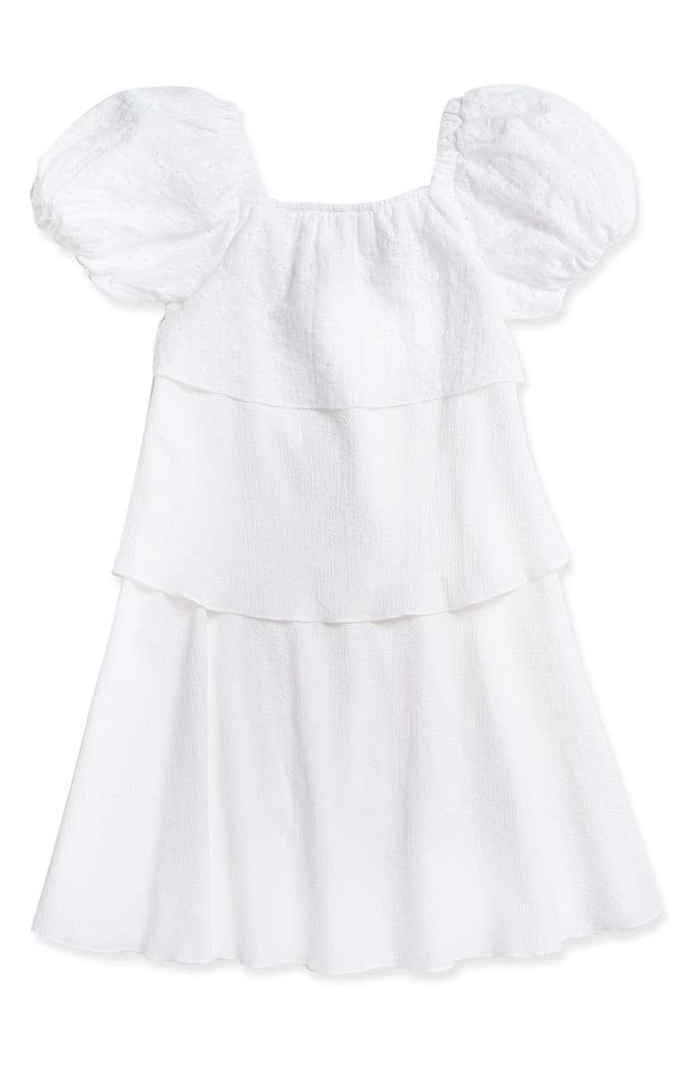 The Sunday Collective Kids' Crinkle & Eyelet Tiered Dress, Main, color, 