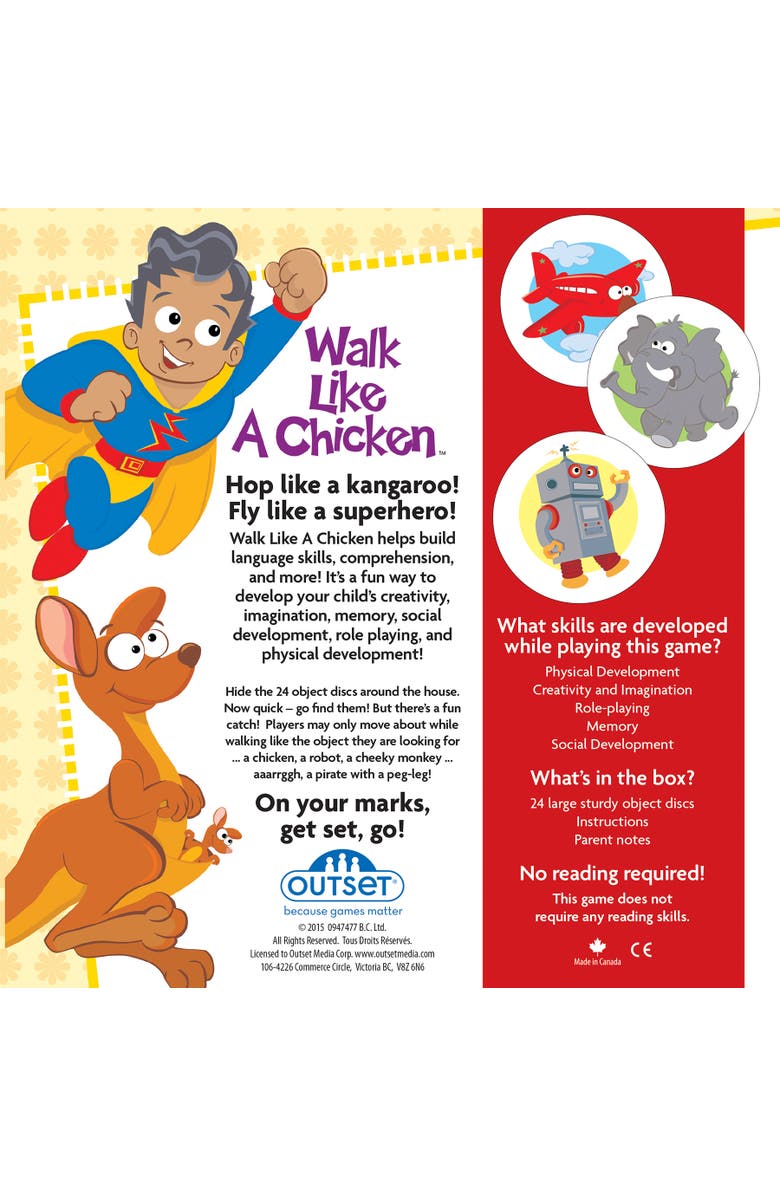 Outset Walk Like A Chicken No Reading Required Hide & Seek Roleplaying Activity Game, Alternate, color, Multicolored