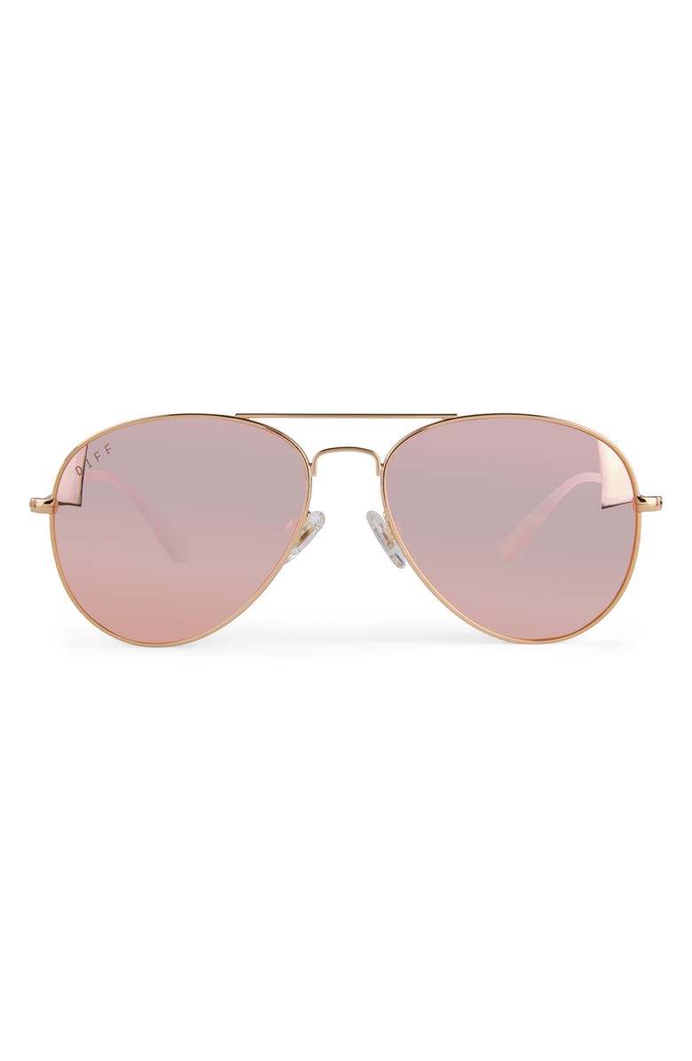 DIFF Cruz 57mm Aviator Sunglasses, Main, color, 