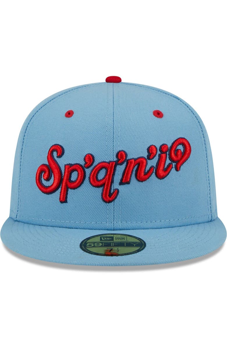 New Era Men's New Era Light Blue Spokane Indians Alternate Logo Authentic Collection 59FIFTY Fitted Hat, Alternate, color, Light Blue