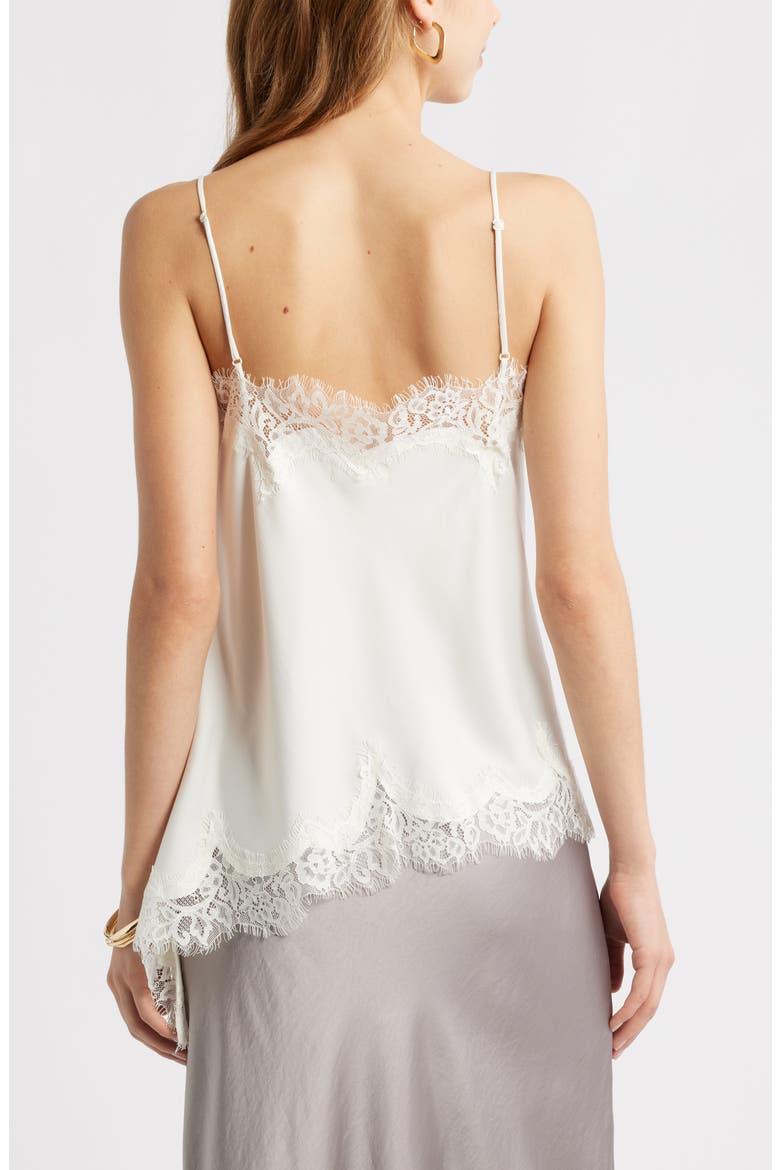 Lace Trim Satin Camisole, Alternate, color, IVORY