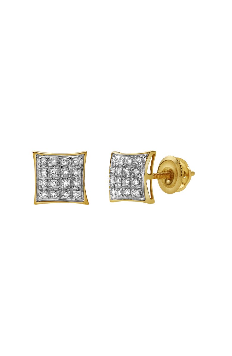 LuvMyJewelry Calyssia 10K Yellow Gold Cluster Diamond Unisex Earrings - 0.11 Cts, Main, color, 10K Yellow Gold