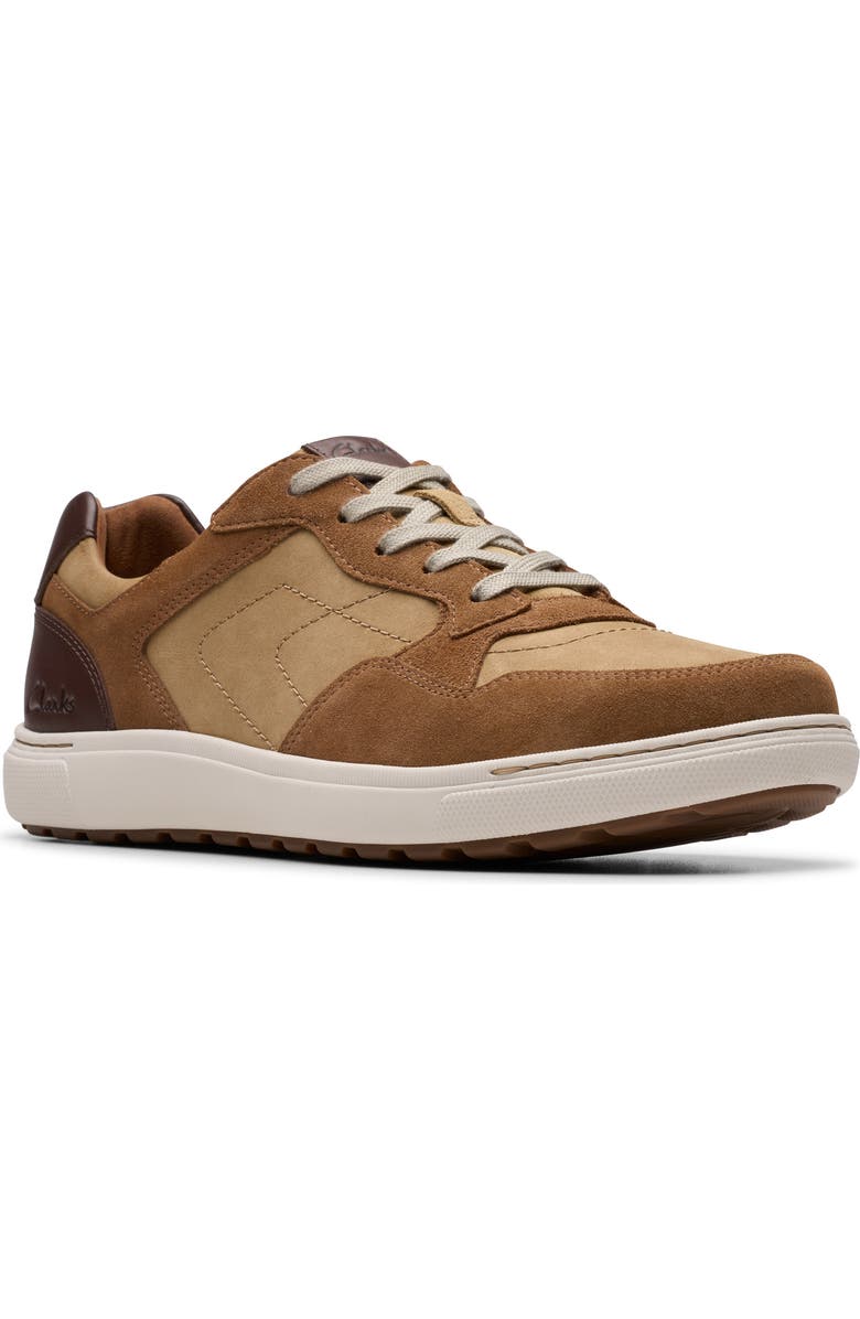 Clarks<sup>®</sup> Mapstone Lace-Up Leather Sneaker, Main, color, Cola Combi