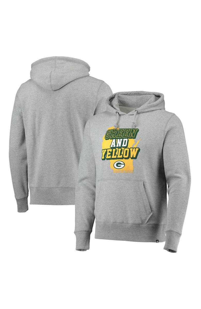 '47 Men's '47 Heathered Gray Green Bay Packers Team Headline Pullover Hoodie, Main, color, Heather Gray