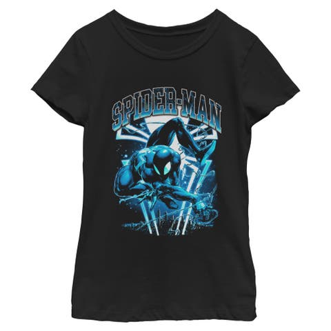 Girls' Black Suit Swing Short Sleeve T-shirt