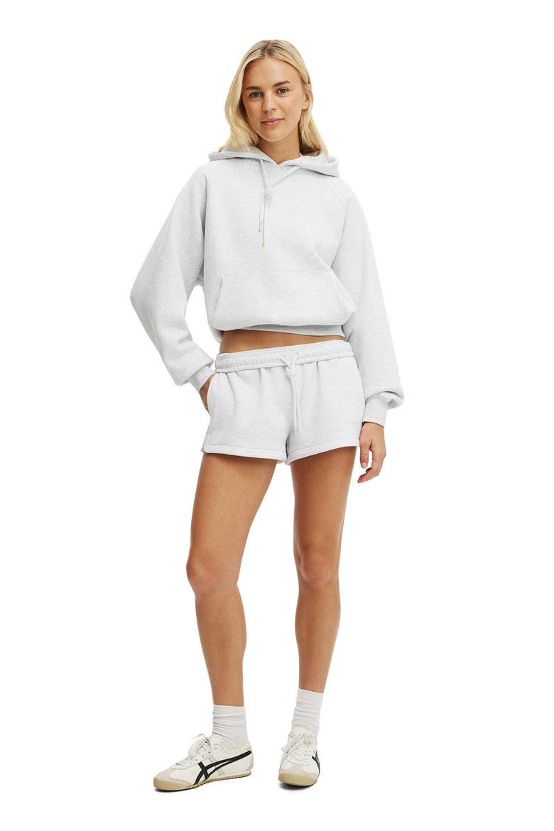 Women's Active Plush Classic Mini Short, Alternate, color, Cloudy Grey Marle