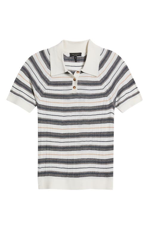 Rag & Bone Teresa Stripe Silk Blend Polo In Multi