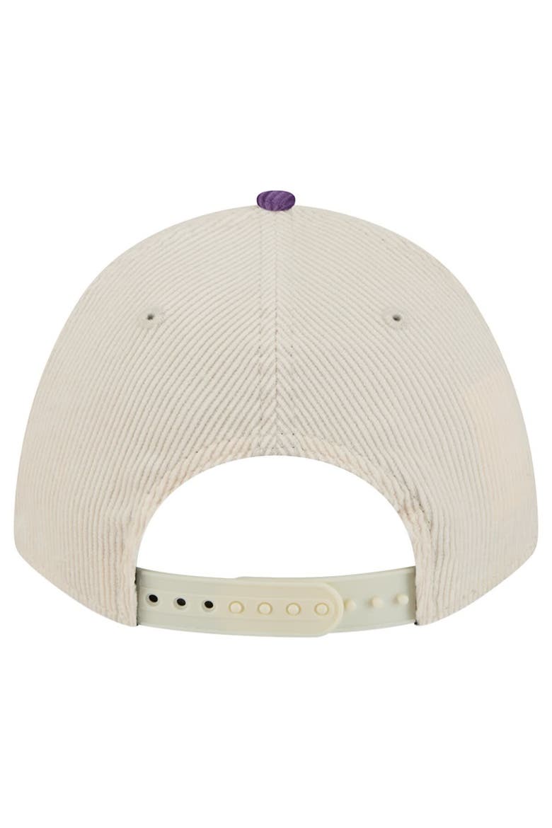 Men's New Era Purple/Cream LSU Tigers Arch Two-Tone Corduroy 9FORTY A-Frame Adjustable Hat, Alternate, color, Purple