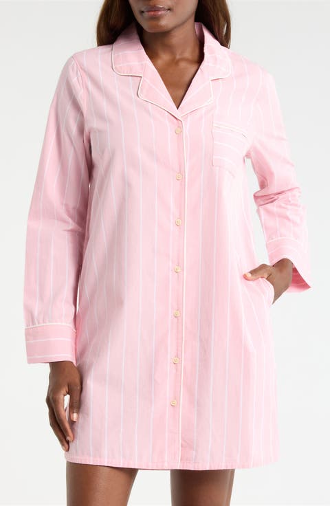 Classic Piped Cotton Nightshirt
