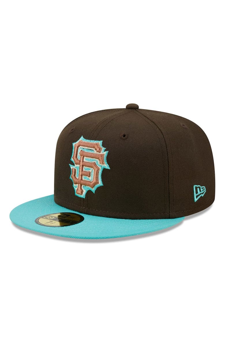 New Era Men's New Era Brown/Mint San Francisco Giants  Walnut Mint 59FIFTY Fitted Hat, Alternate, color, 