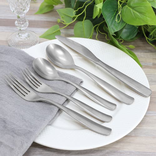 Gibson Home Hulton 20 Piece Stainless Steel Flatware Set In Silver
