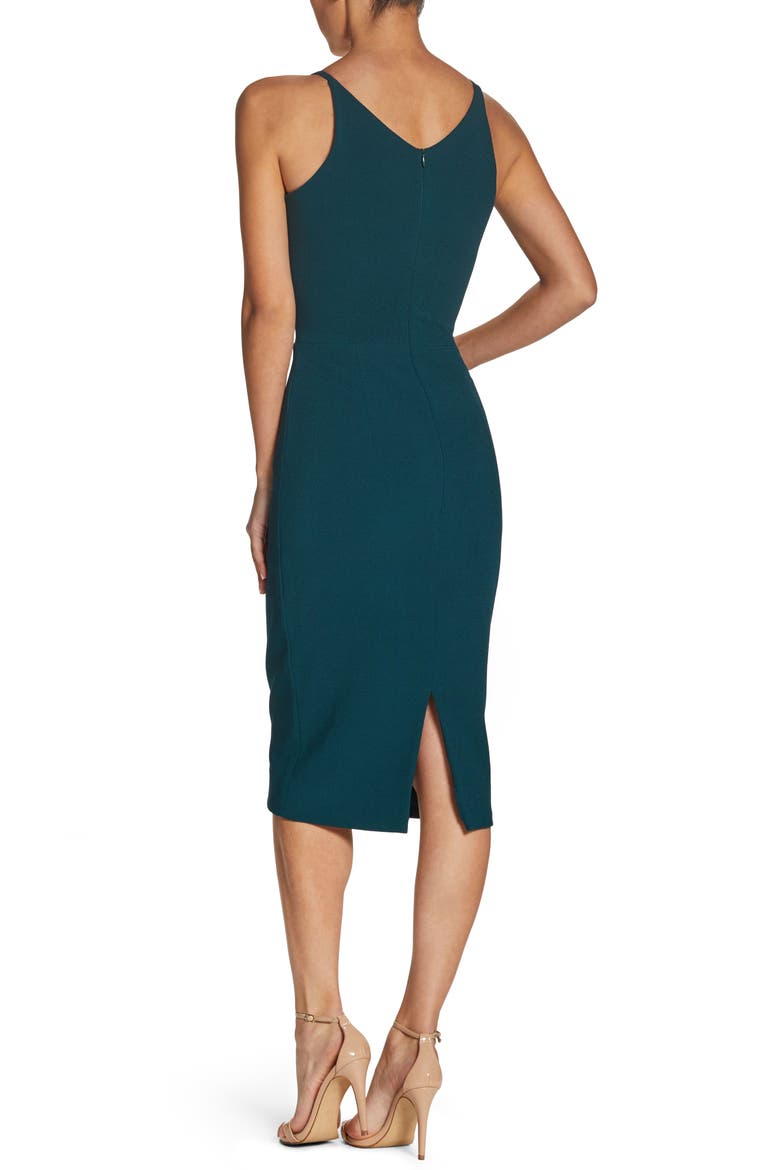 Lyla Crepe Cocktail Dress, Alternate, color, PINE