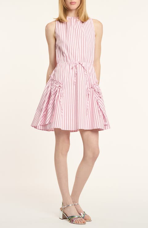 Leylani Rose Stripe Cotton Blend Dress