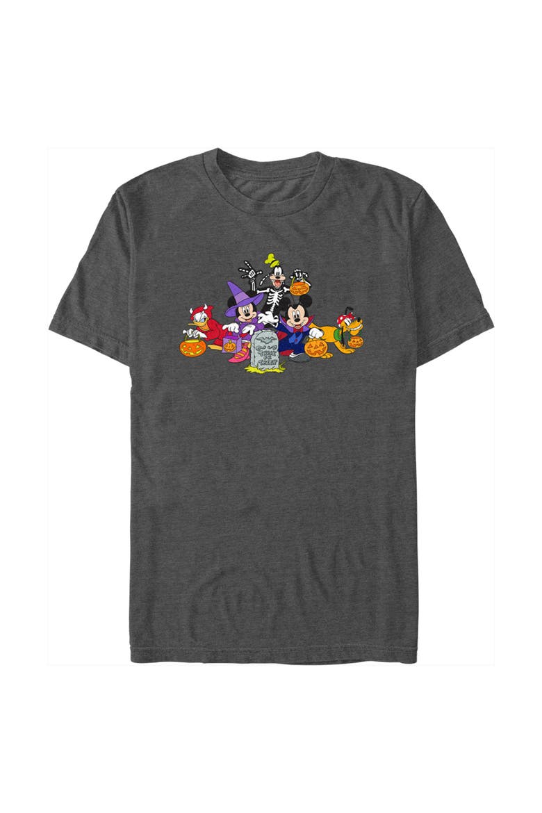 Men's Mickey & Friends Halloween Group Shot T-Shirt, Main, color, Charcoal Heather