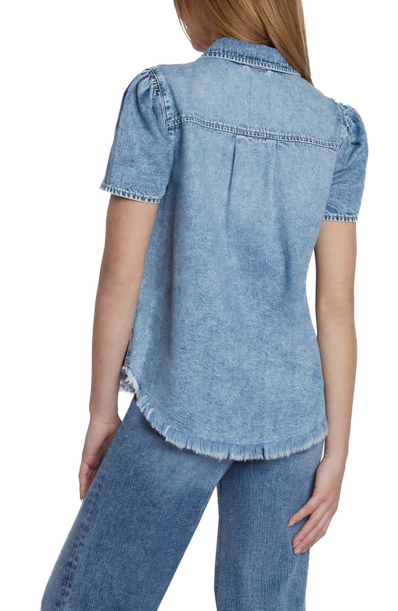 Wash Lab Denim Puff Sleeve Denim Shirt, Alternate, color, Denim Bubble