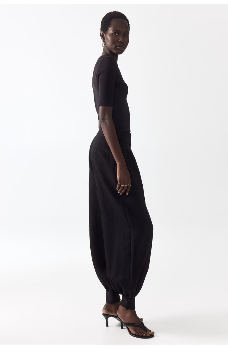 H&M Balloon-leg twill pants, Alternate, color, Black