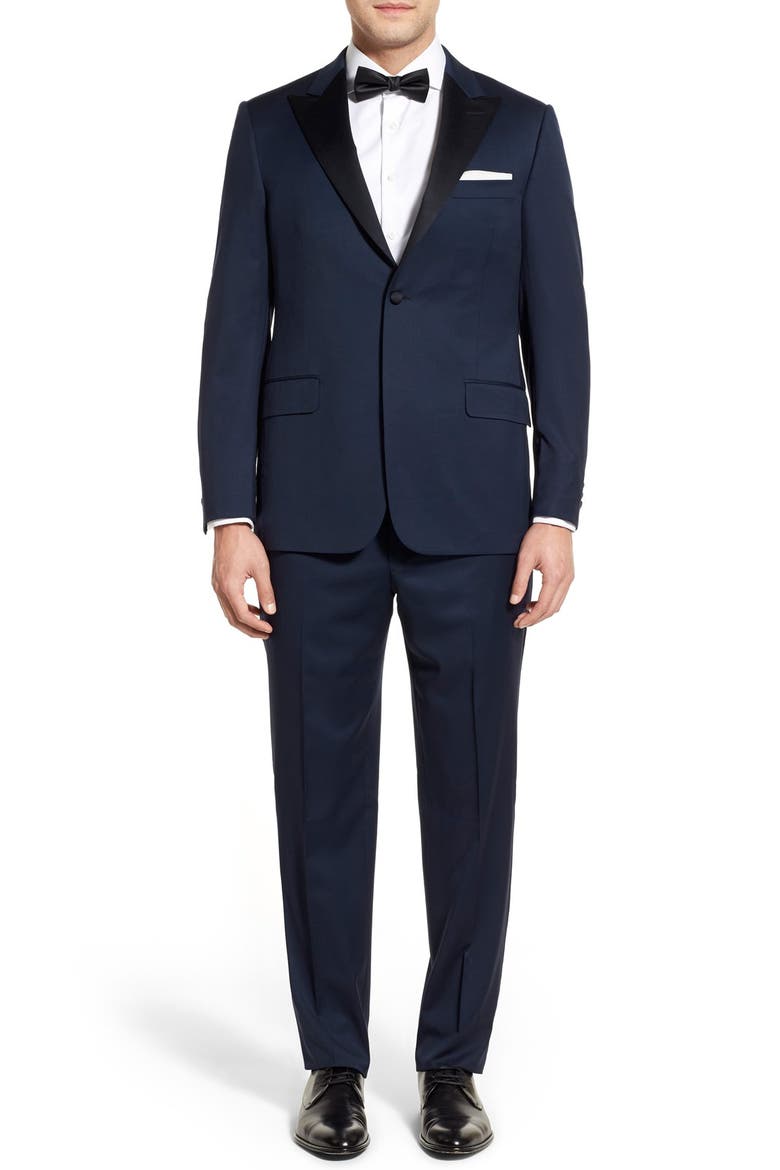 Classic B Fit Wool Tuxedo, Main, color, NAVY