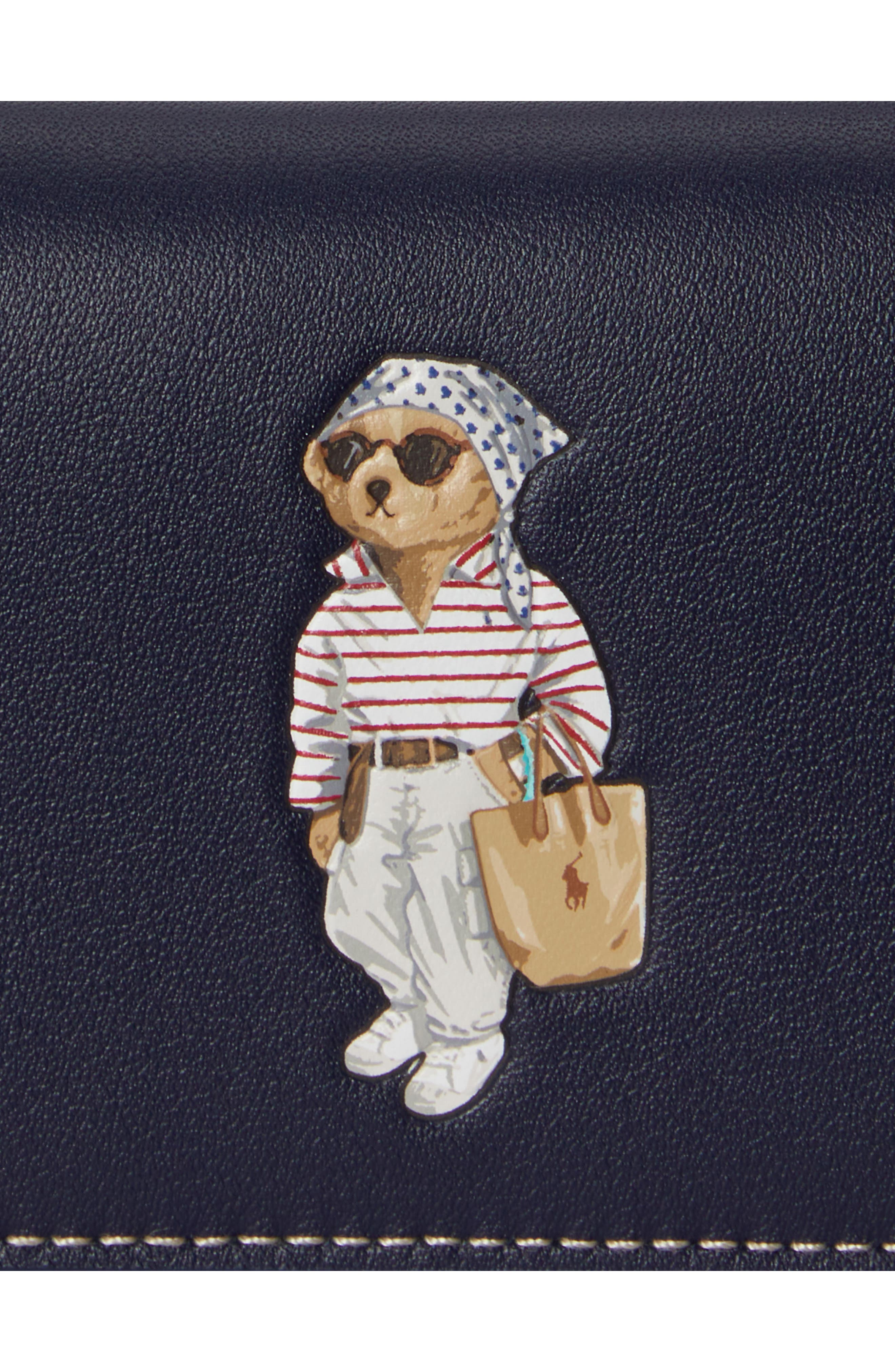 Polo Ralph Lauren Polo Bear Leather Bifold Card Case (Women