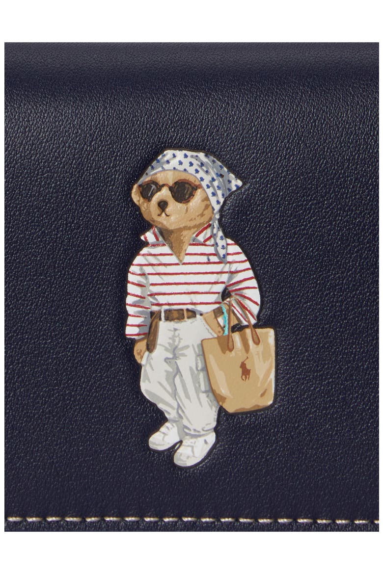 Polo Bear Leather Bifold Card Case, Alternate, color, NEWPORT NAVY