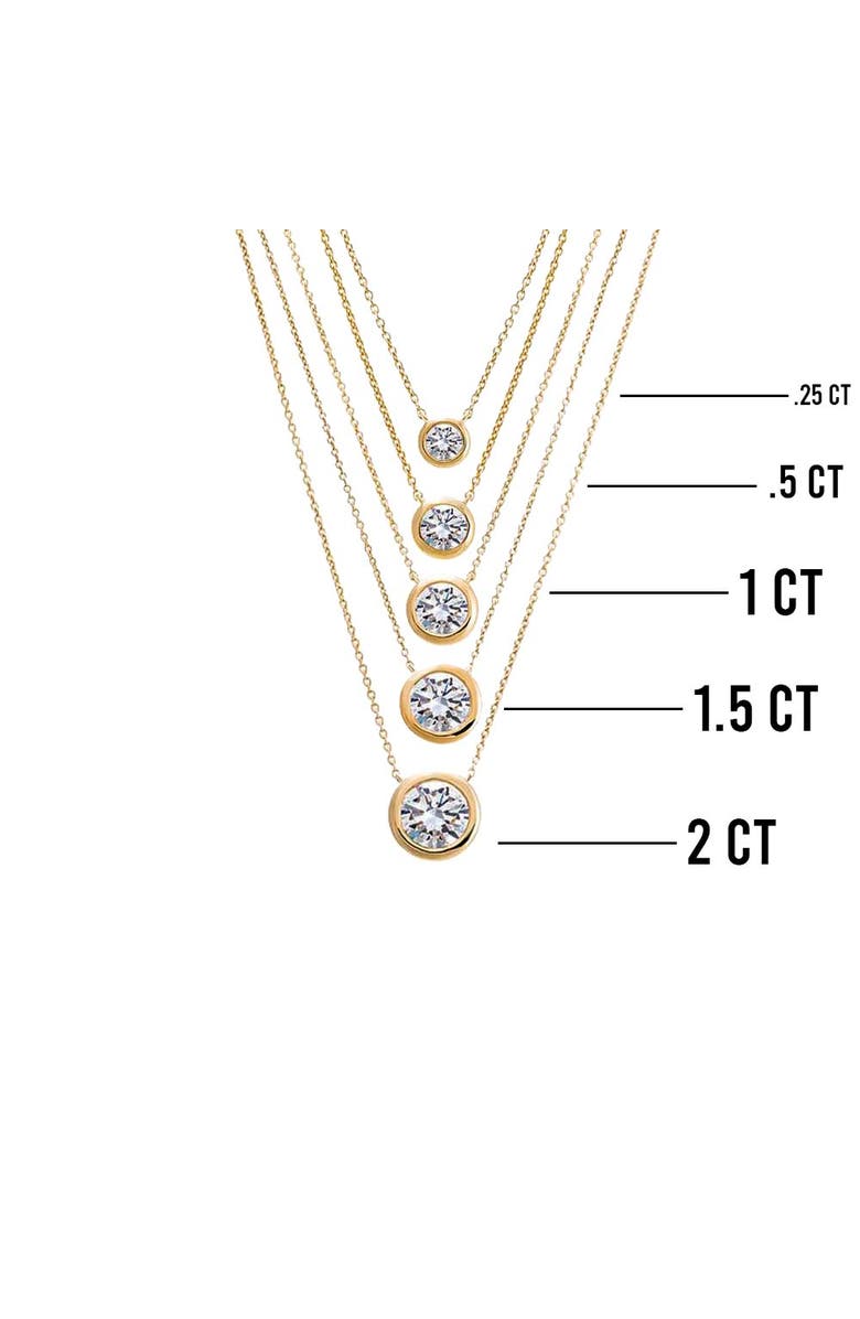 BY ADINA EDEN Lab Grown Diamond Solitaire Bezel Necklace 14K, Alternate, color, 14K Gold - 2 Carat