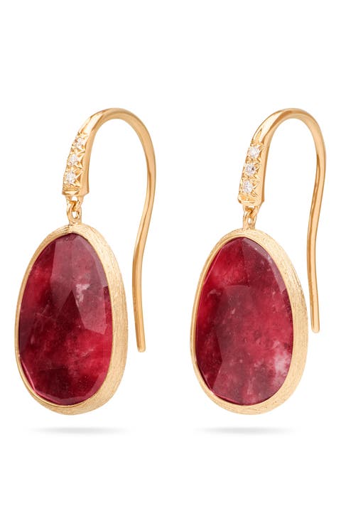 Lunaria Charoite & Diamond Drop Earrings