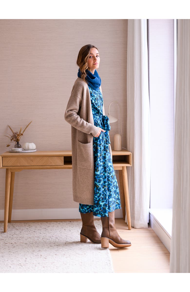 Celtic & Co. Felted Longline Cardigan, Alternate, color, Taupe