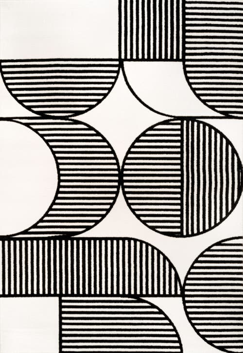 Jonathan Y Nordby High-low Geometric Arch Scandi Striped Indoor/outdoor Area Rug In White