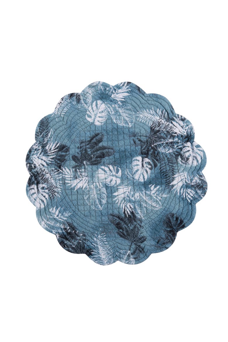 Bruno Palms Round Placemats Set of 6, 17", Alternate, color, White