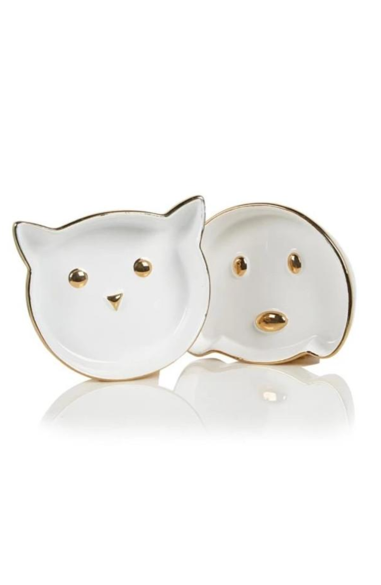 Moshiqa Mosh Mosh Bowl Cat and Dog, Main, color, White