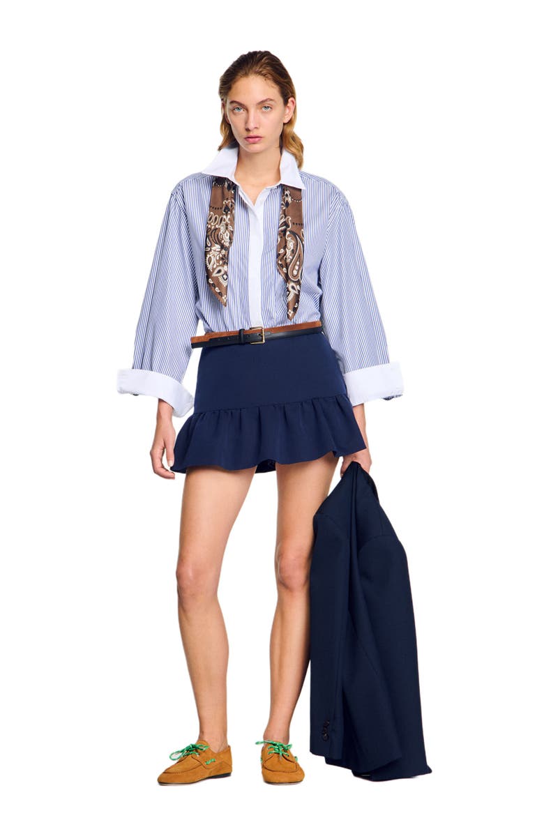 SANDRO Flounced shorts, Alternate, color,