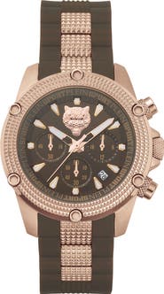 PHILIPP PLEIN Hurricane Silicone Strap Watch, 44mm