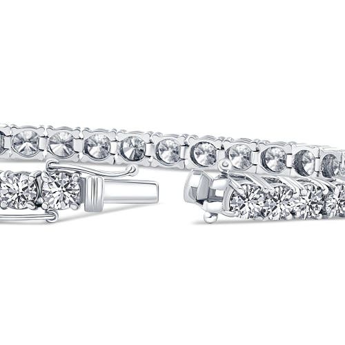 Bliss Diamond 10ct Diamond Tennis Bracelet 14k White Gold Lab Grown 7" In Silver