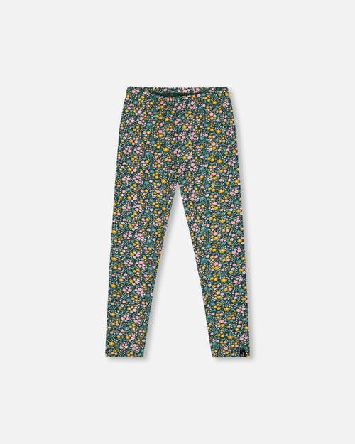 Deux Par Deux Kids'  Leggings With Flower In Neutral