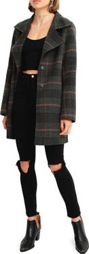Belle & Bloom Ex-Boyfriend Plaid Wool Blend Coat