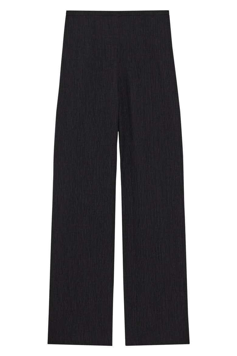 Crinkle Pull-On Wide Leg Pants, Alternate, color, BLACK
