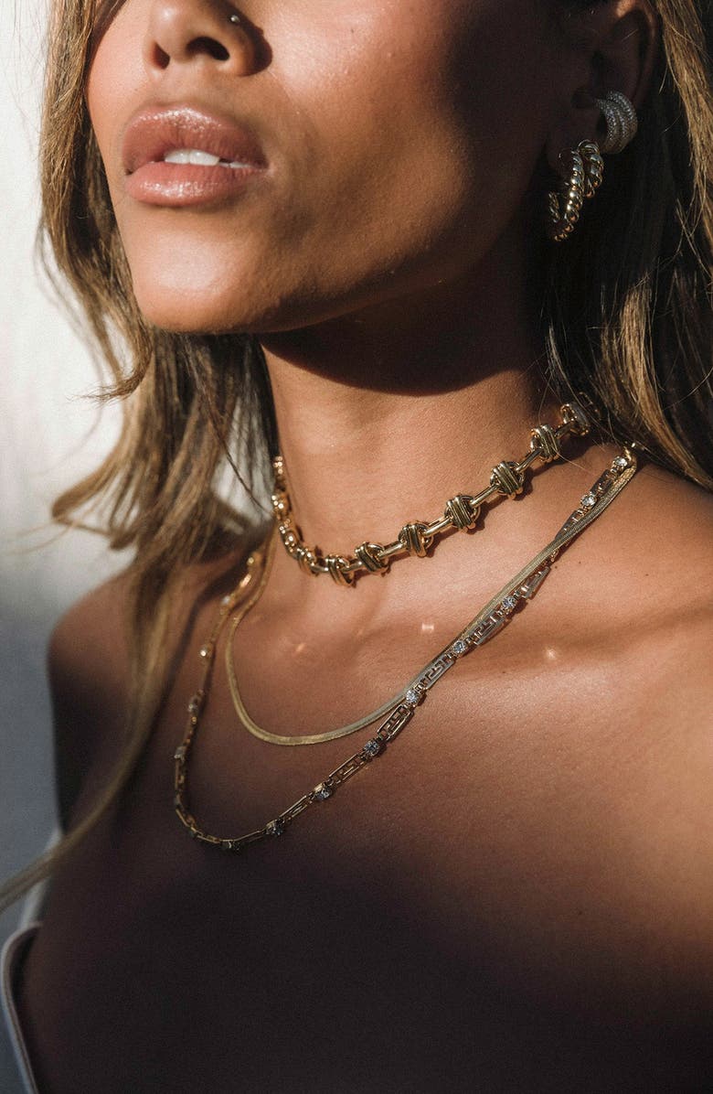 Child of Wild Serket Goddess Chain Choker Necklace, Alternate, color, Gold