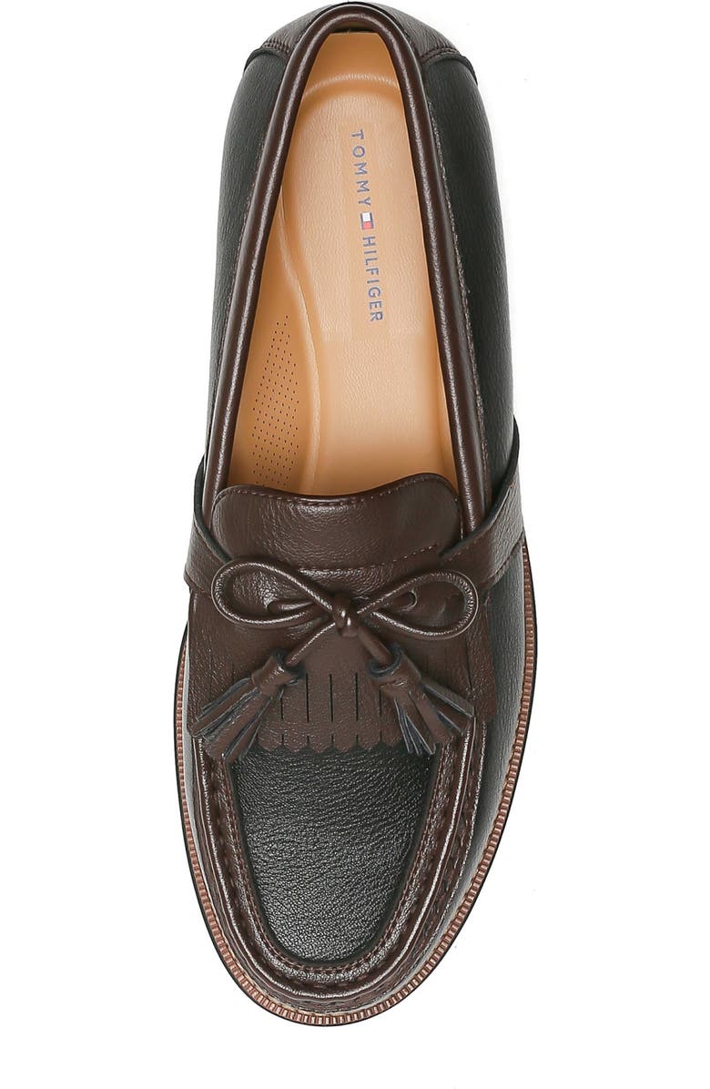 Tommy Hilfiger Sohan Kiltie Fringe Tassel Loafer, Alternate, color, Black/ Dark Brown