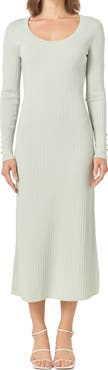Endless Rose Long Sleeve Metallic Knit Dress