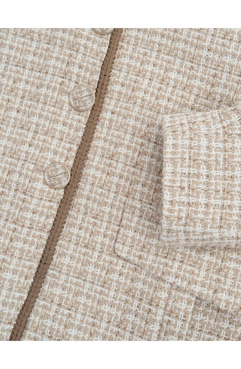 HOBBS LONDON Carey Tweed Jacket, Alternate, color, Camel Ivory
