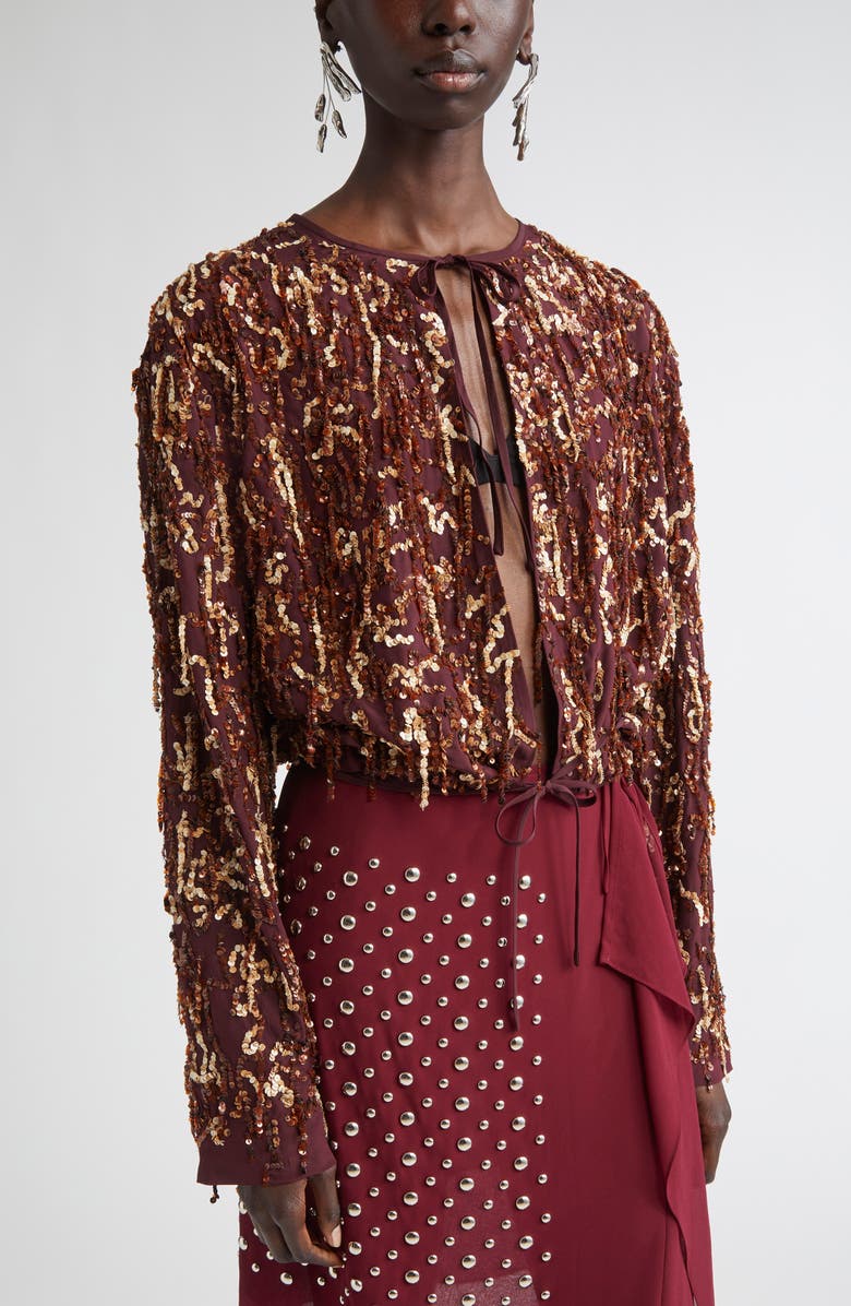 Dries Van Noten Floral Drop Earrings, Alternate, color,