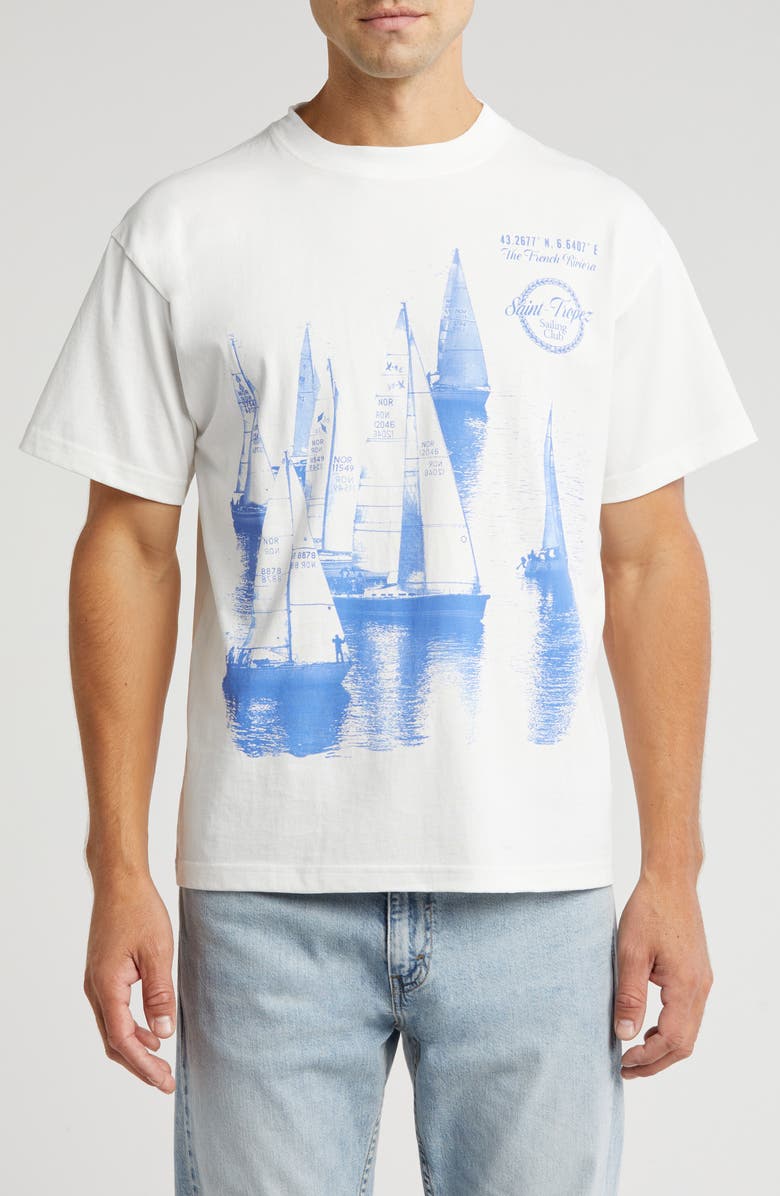 ID Supply Co Saint Tropez Sailing Club Cotton Graphic T-Shirt, Main, color, 