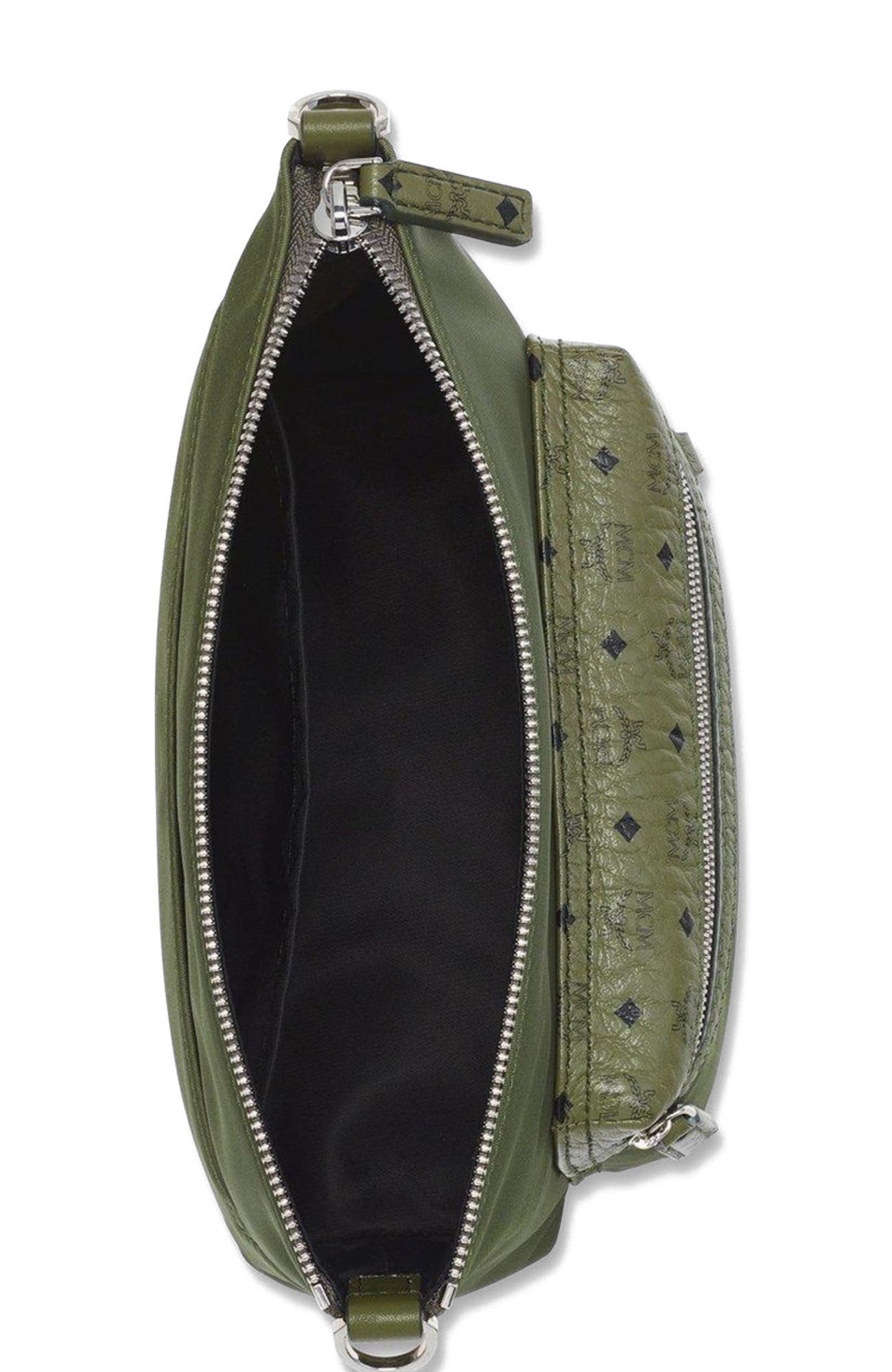 MCM Aren Crossbody in Nylon and Leather, Alternate, color, 