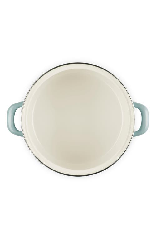 Le Creuset Enameled Stainless Steel Petite Stock Pot In Sea Salt
