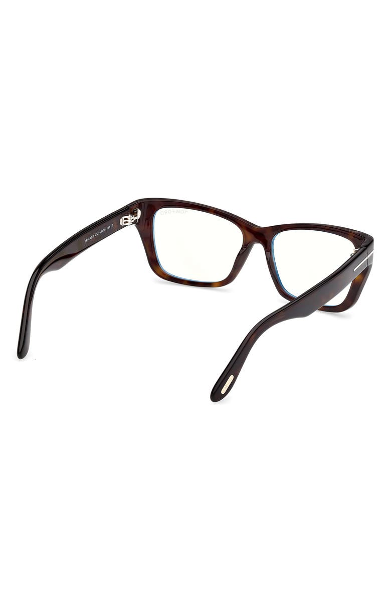 TOM FORD 54mm Butterfly Optical Glasses, Alternate, color, Shiny Classic Dark Havana