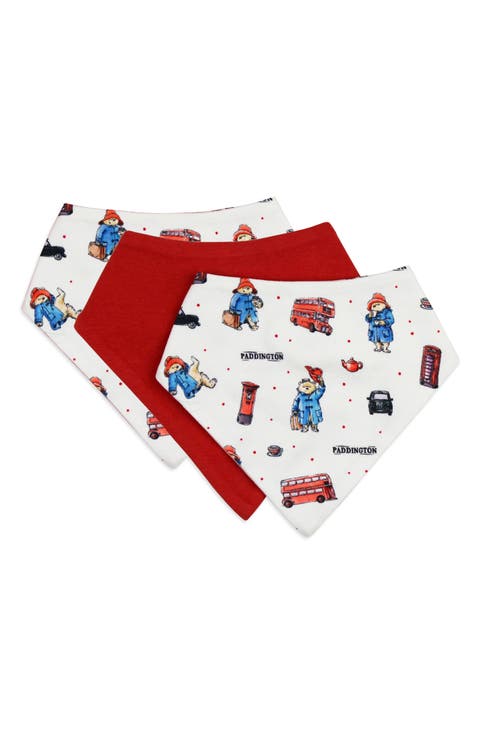 x Paddington© Assorted 3-Pack Organic Cotton Bandana Bibs