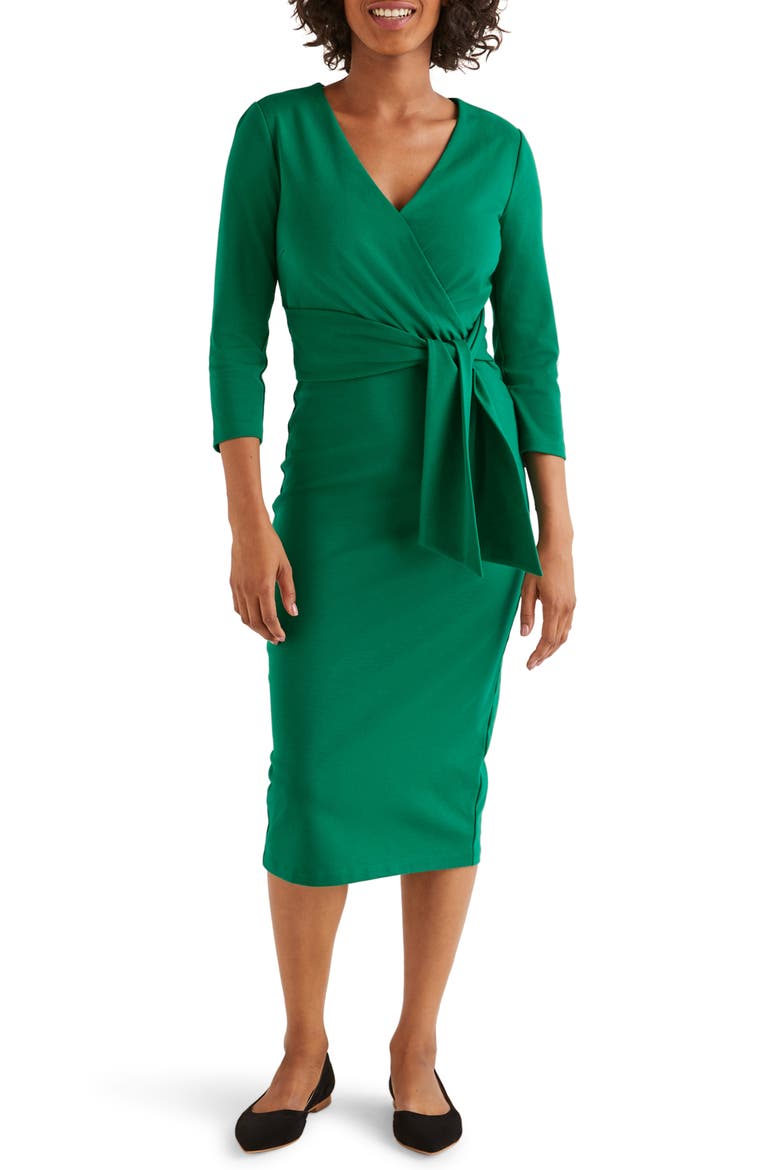 Sophie Ponte Sheath Dress, Main, color, FOREST